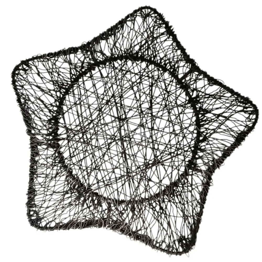 Star Shaped Black Metal Woven Basket Catchall Bread Basket 1.5 Lbs 11